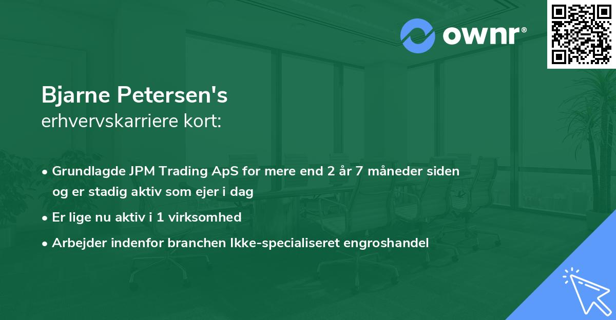 Bjarne Petersen's erhvervskarriere kort