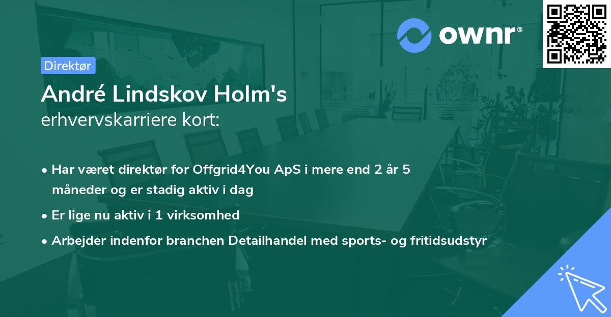 André Lindskov Holm's erhvervskarriere kort