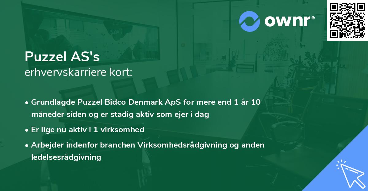 Puzzel AS's erhvervskarriere kort