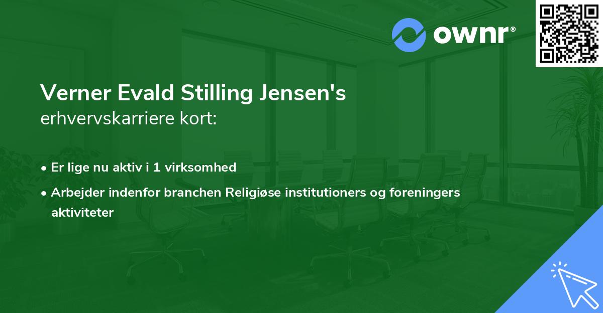 Verner Evald Stilling Jensen's erhvervskarriere kort