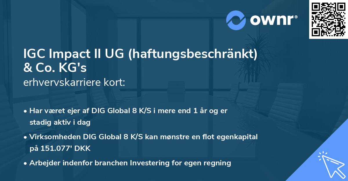 IGC Impact II UG (haftungsbeschränkt) & Co. KG's erhvervskarriere kort
