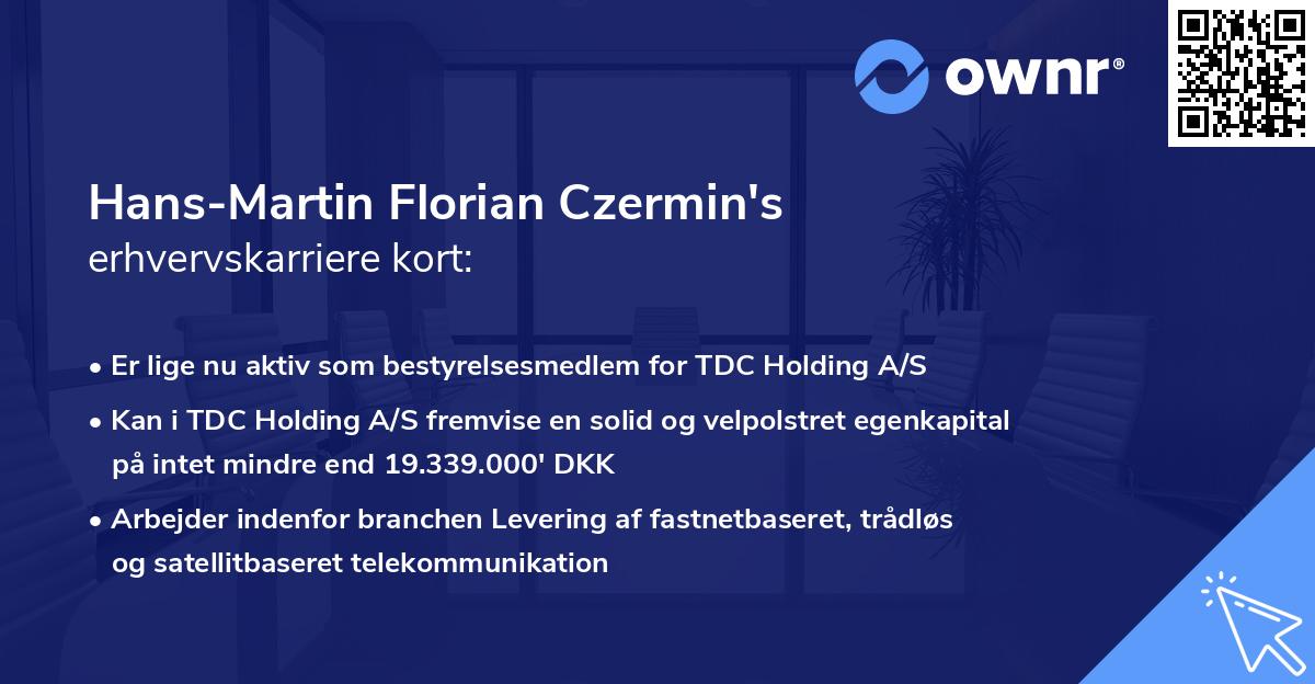 Hans-Martin Florian Czermin's erhvervskarriere kort