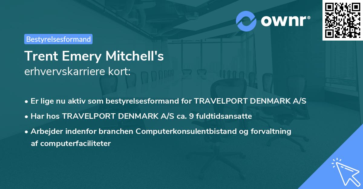 Trent Emery Mitchell's erhvervskarriere kort