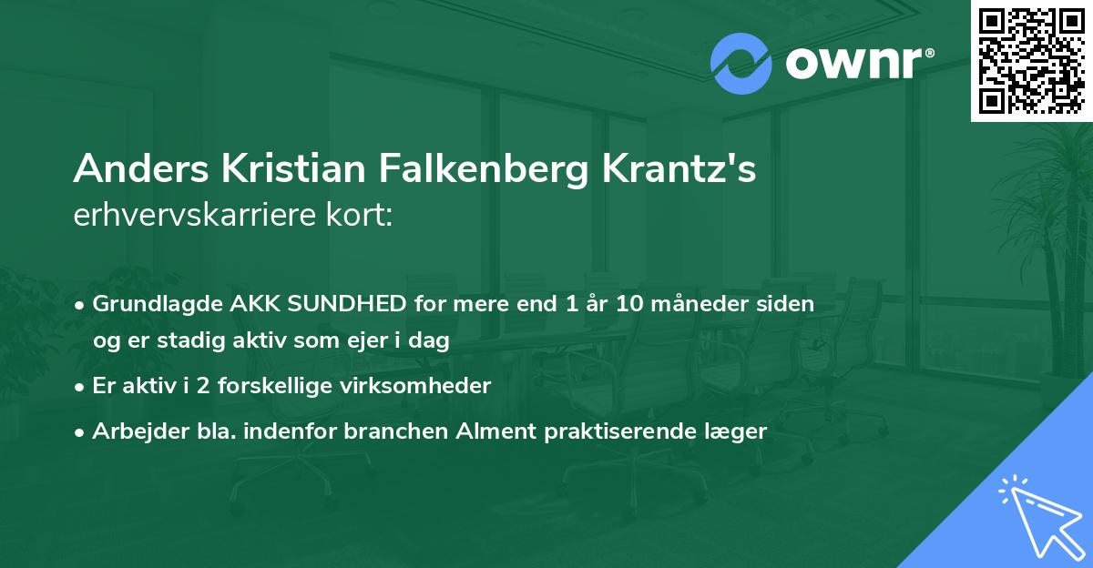 Anders Kristian Falkenberg Krantz's erhvervskarriere kort