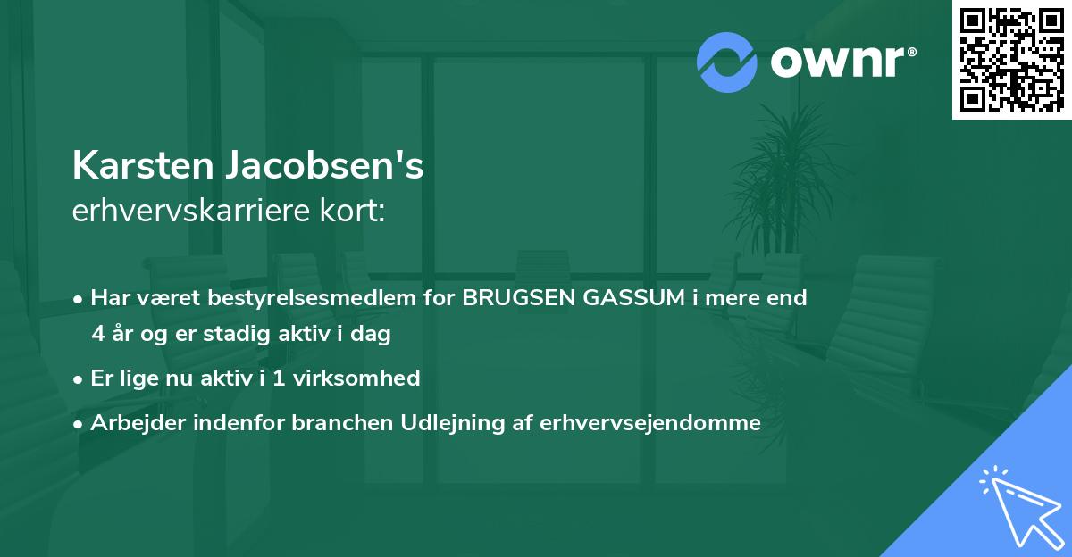 Karsten Jacobsen's erhvervskarriere kort