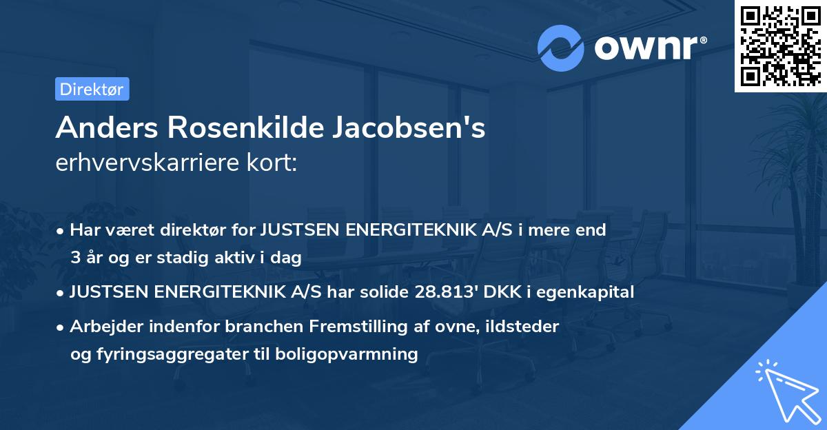 Anders Rosenkilde Jacobsen's erhvervskarriere kort