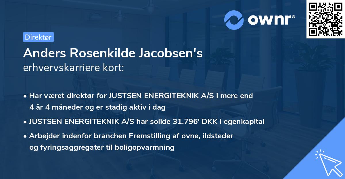 Anders Rosenkilde Jacobsen's erhvervskarriere kort
