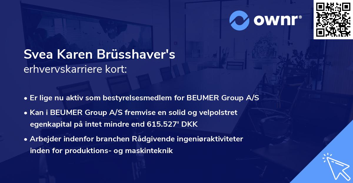 Svea Karen Brüsshaver's erhvervskarriere kort