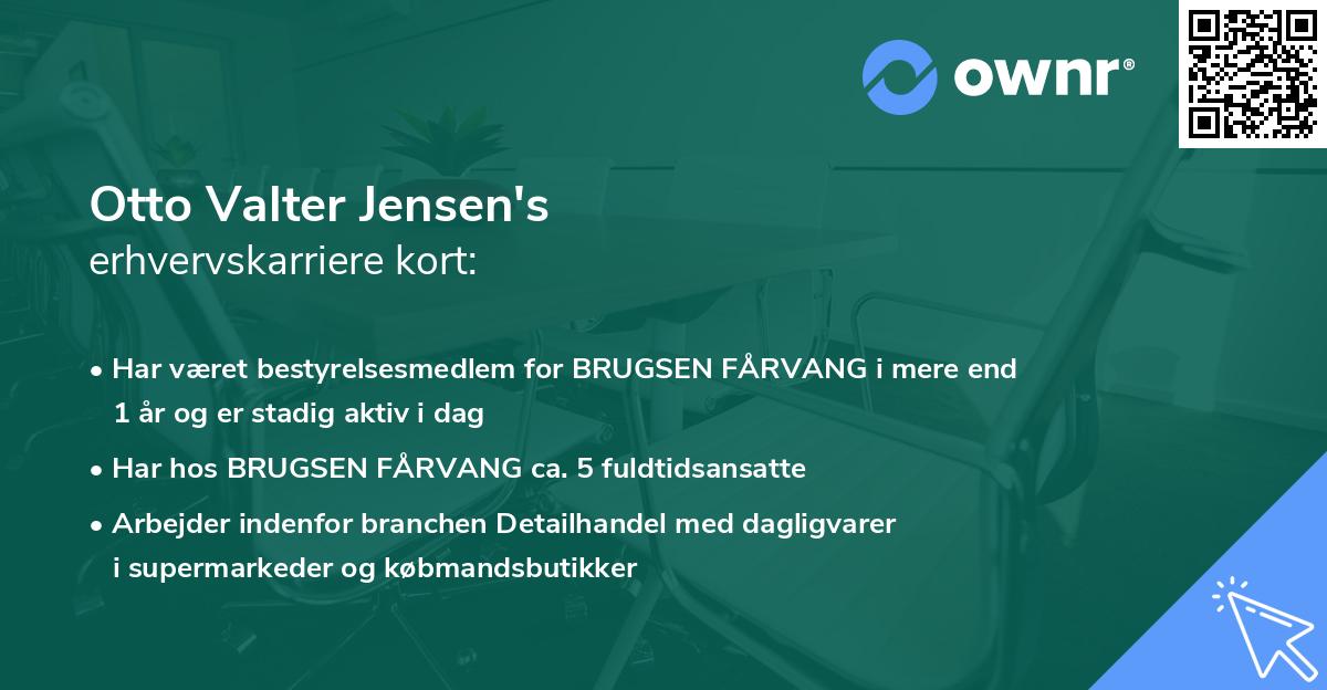 Otto Valter Jensen's erhvervskarriere kort