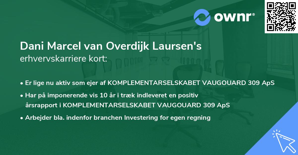 Dani Marcel van Overdijk Laursen's erhvervskarriere kort