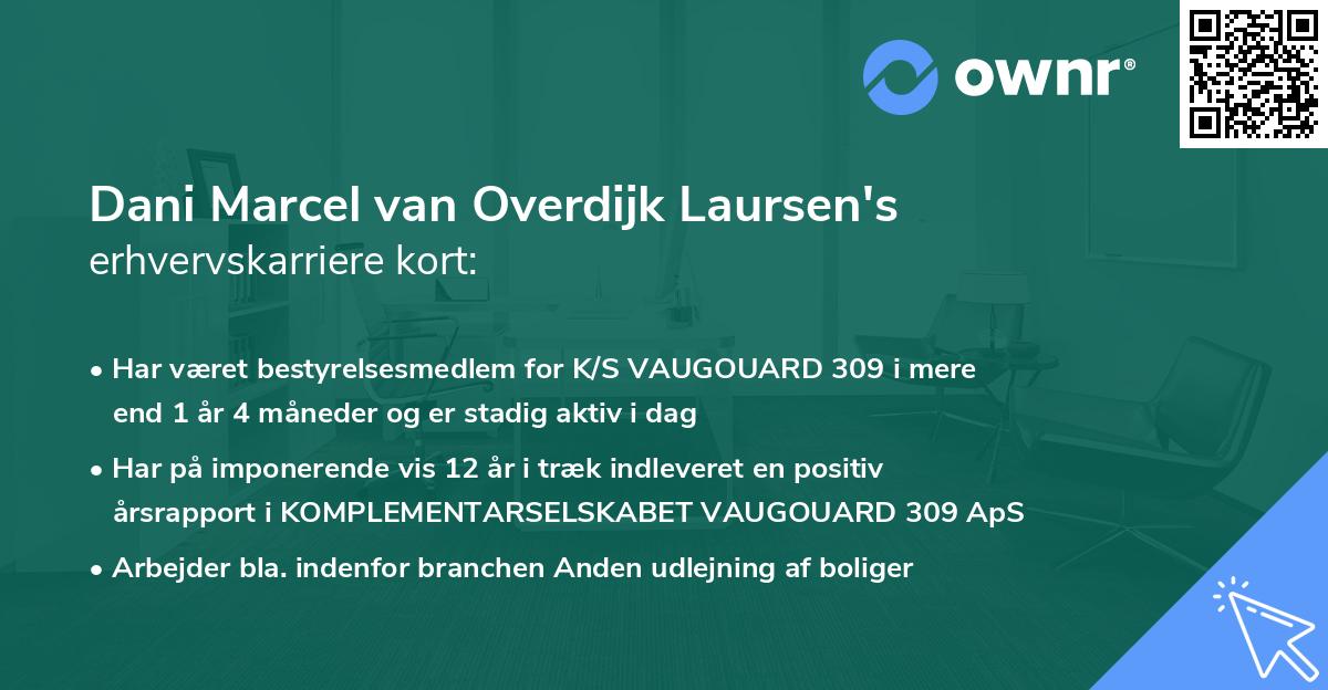 Dani Marcel van Overdijk Laursen's erhvervskarriere kort