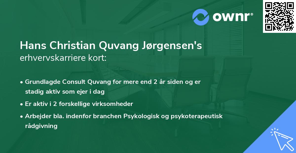 Hans Christian Quvang Jørgensen's erhvervskarriere kort