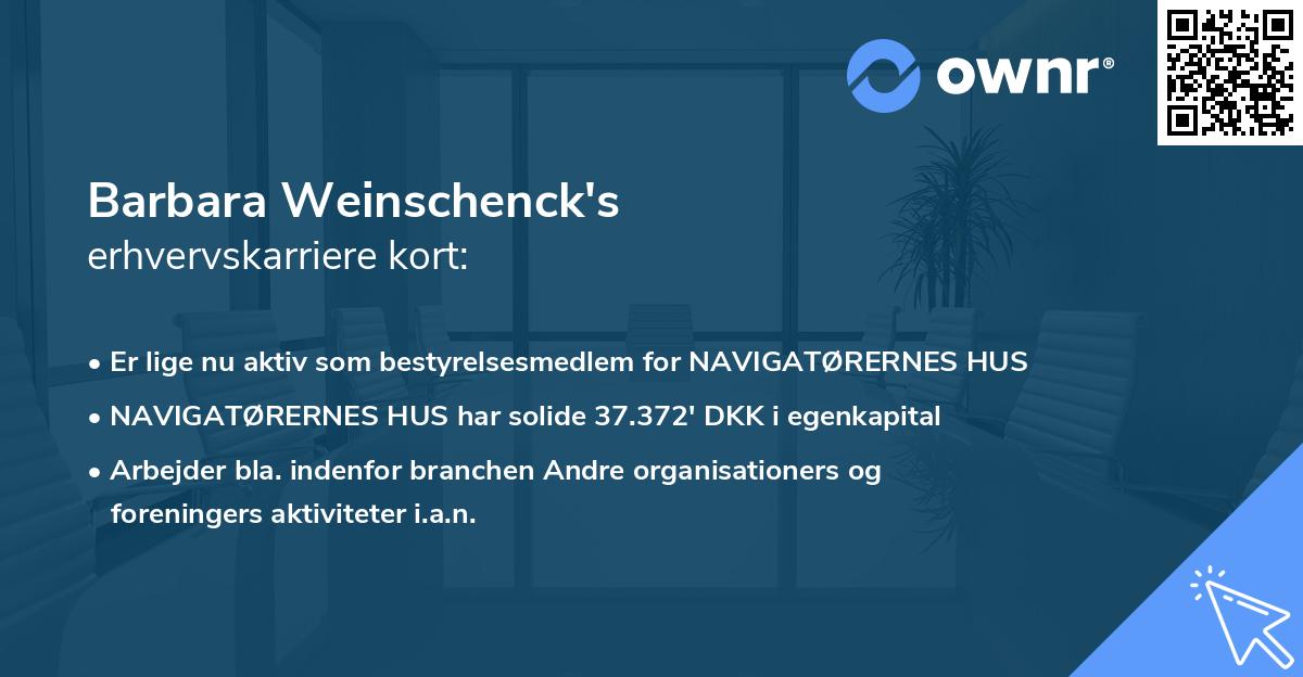 Barbara Weinschenck's erhvervskarriere kort