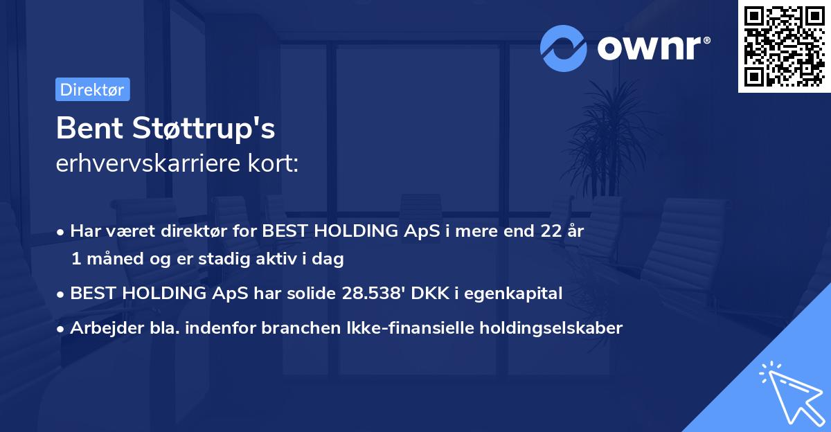 Bent Støttrup's erhvervskarriere kort