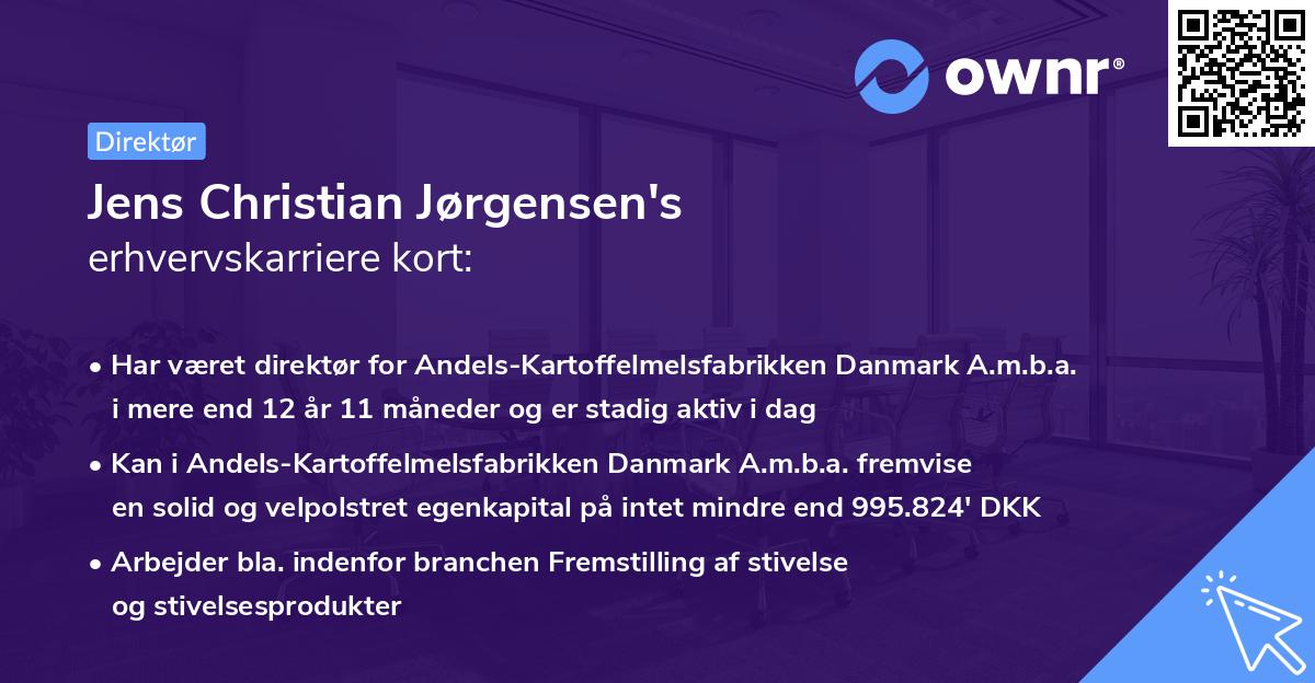 Jens Christian Jørgensen's erhvervskarriere kort