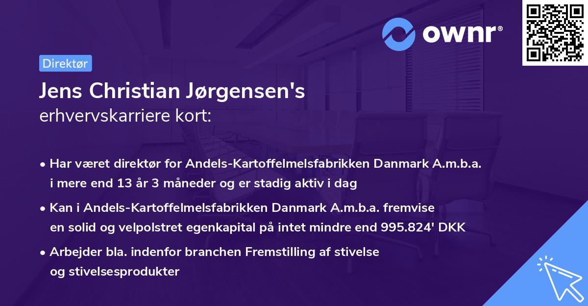 Jens Christian Jørgensen's erhvervskarriere kort