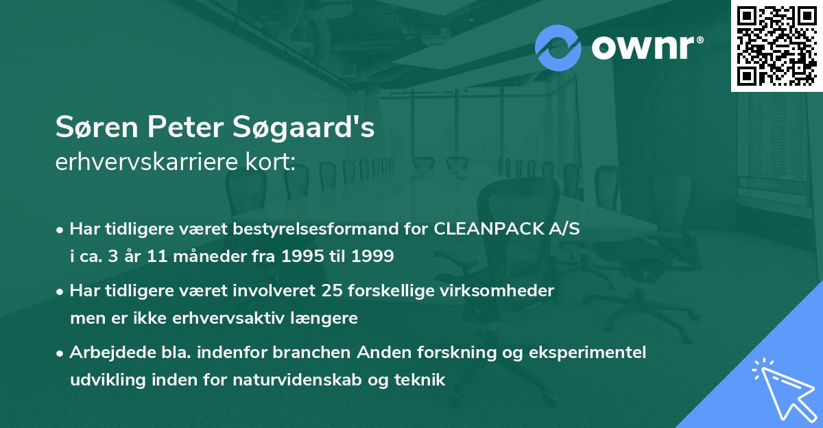 Søren Peter Søgaard's erhvervskarriere kort