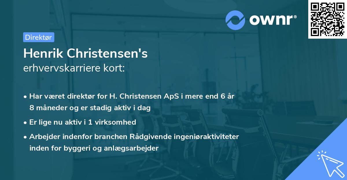 Henrik Christensen's erhvervskarriere kort