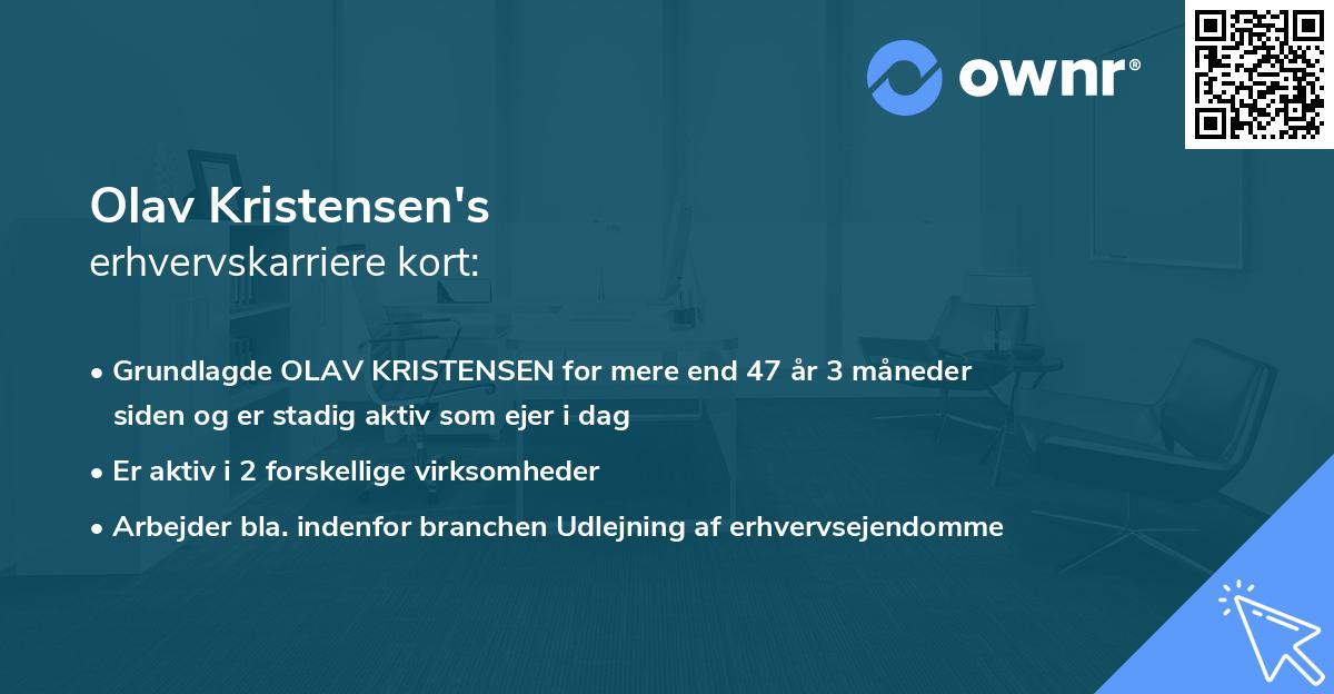 Olav Kristensen's erhvervskarriere kort