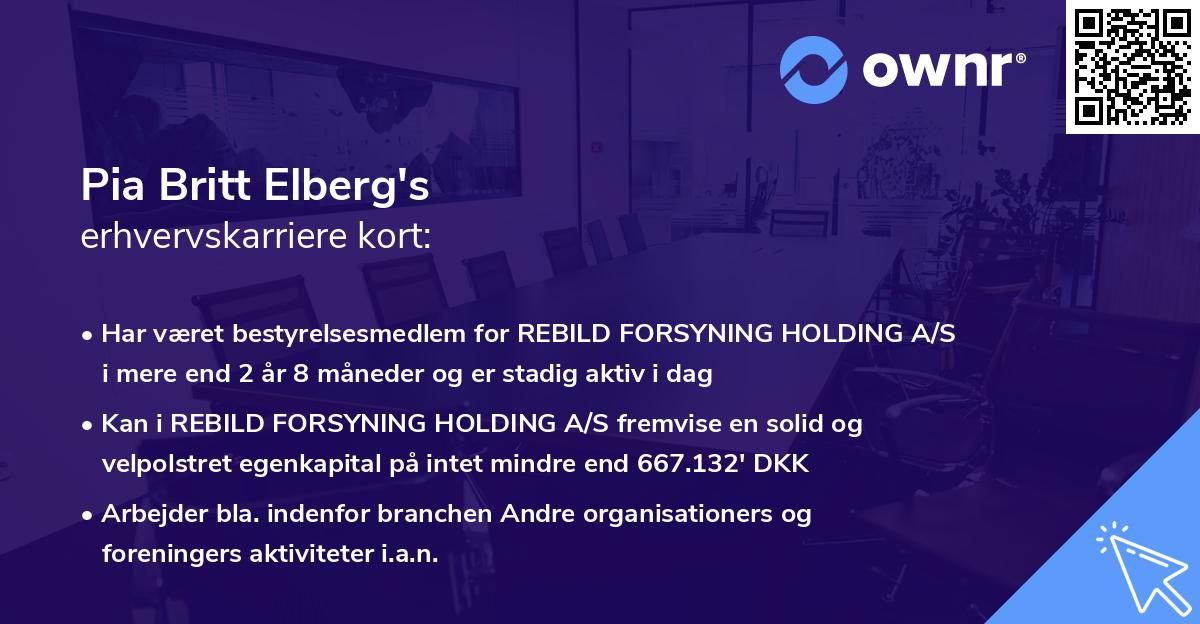 Pia Britt Elberg's erhvervskarriere kort