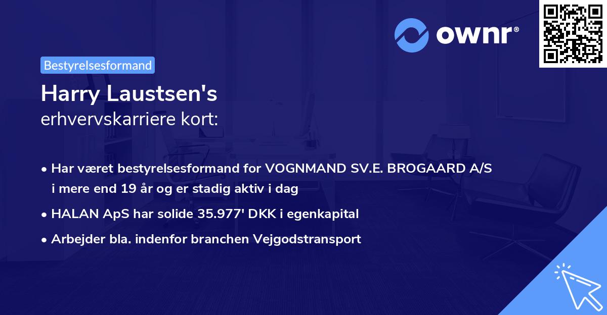 Harry Laustsen's erhvervskarriere kort