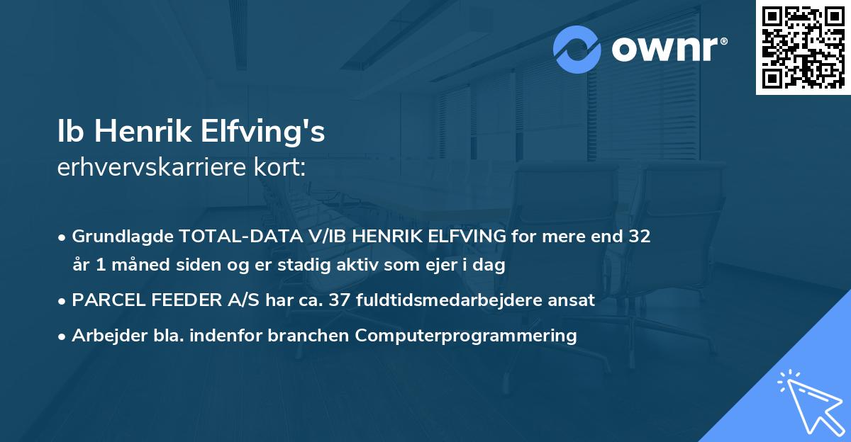 Ib Henrik Elfving's erhvervskarriere kort