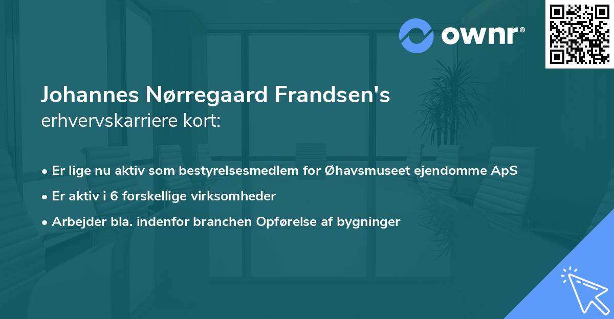 Johannes Nørregaard Frandsen's erhvervskarriere kort