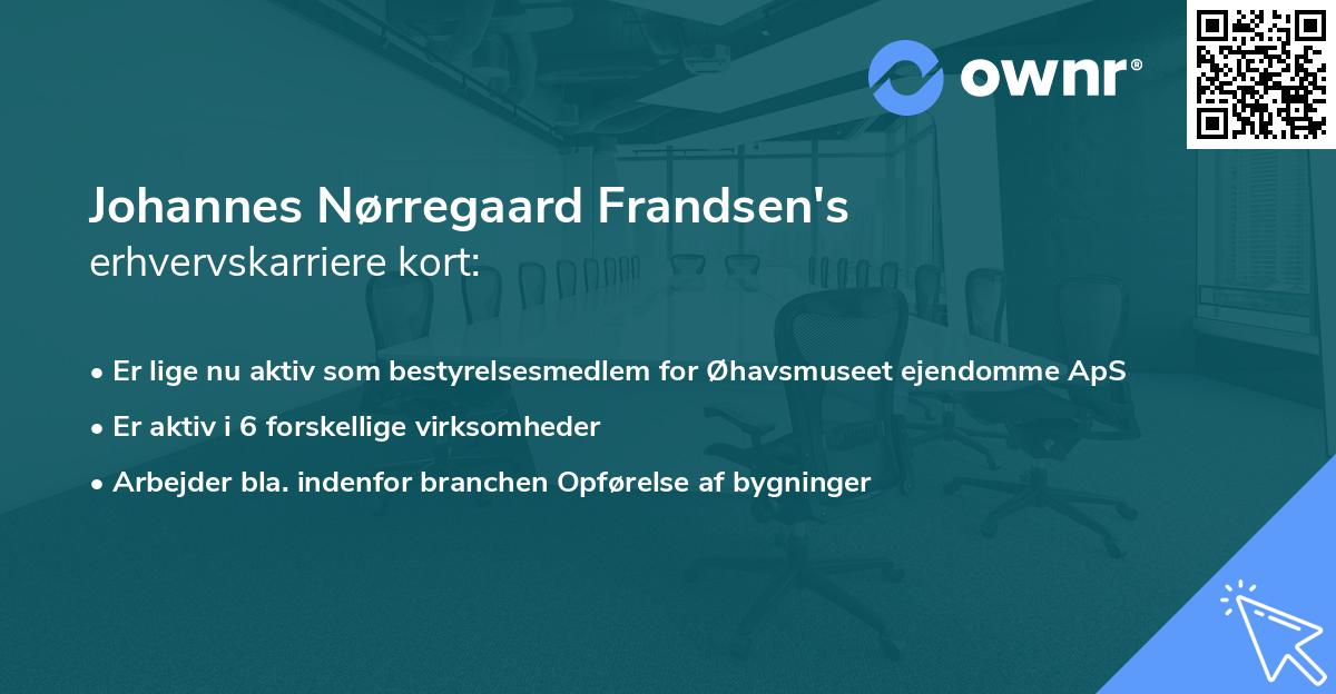 Johannes Nørregaard Frandsen's erhvervskarriere kort