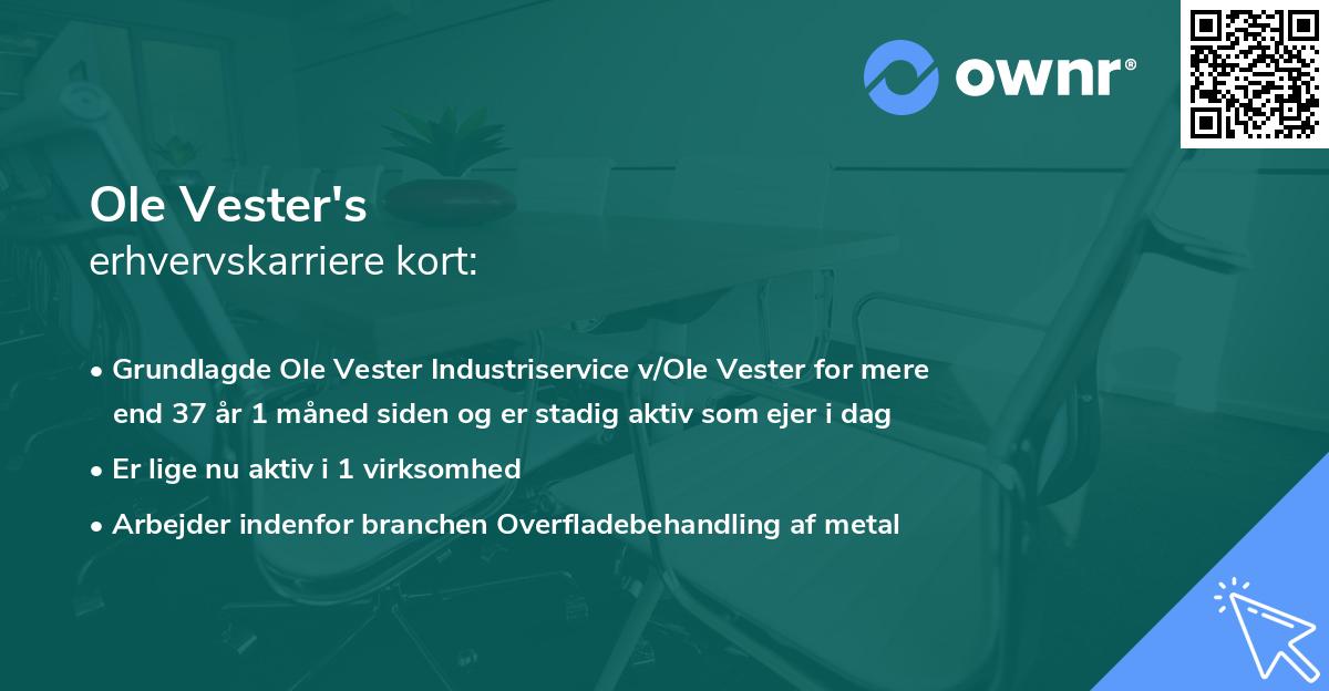 Ole Vester's erhvervskarriere kort