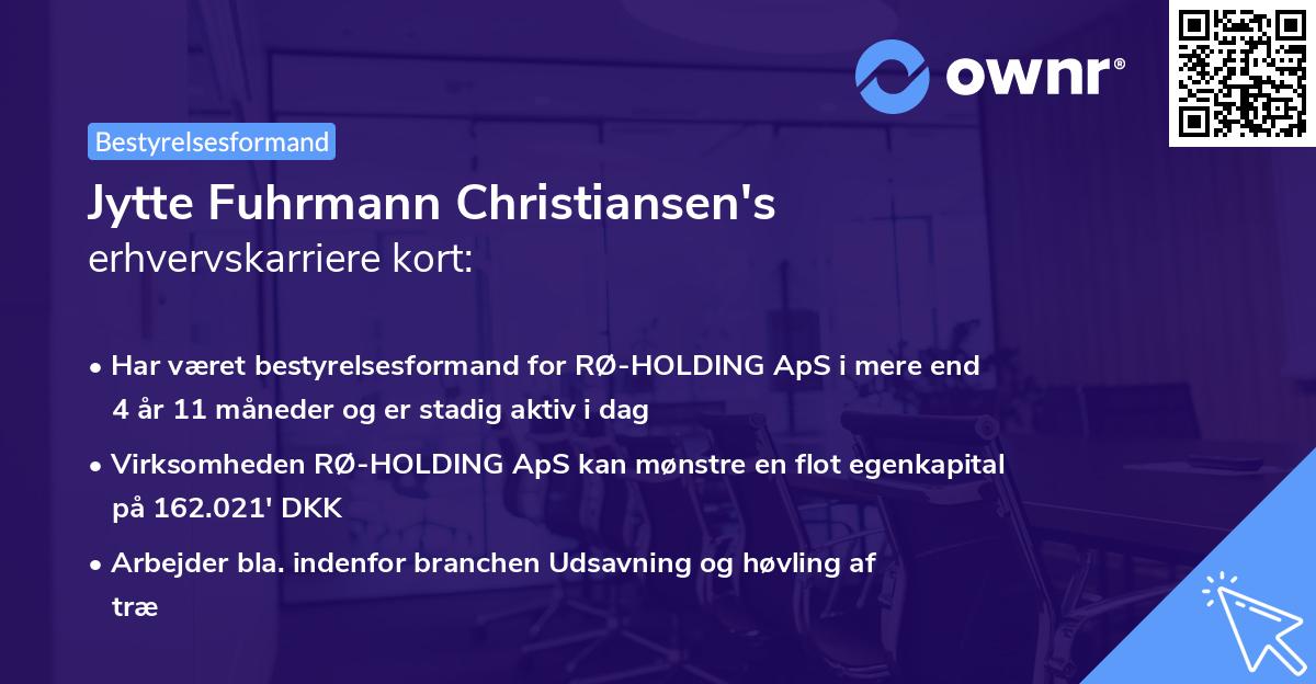 Jytte Fuhrmann Christiansen's erhvervskarriere kort