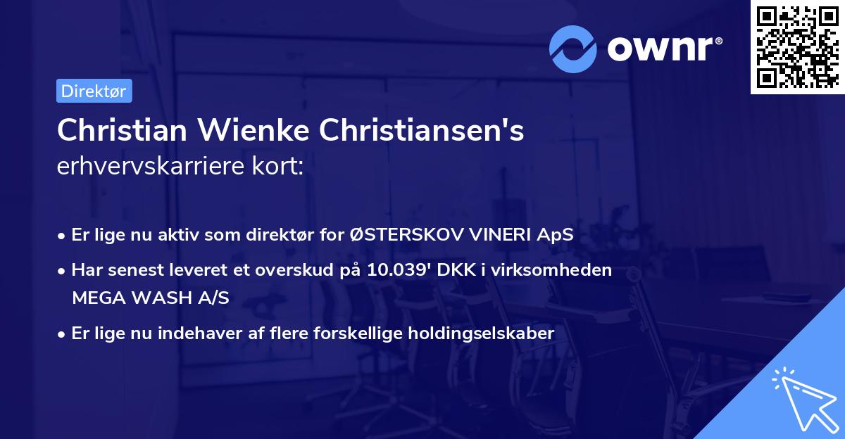 Christian Wienke Christiansen's erhvervskarriere kort