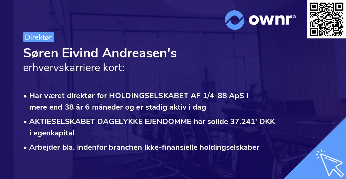 Søren Eivind Andreasen's erhvervskarriere kort