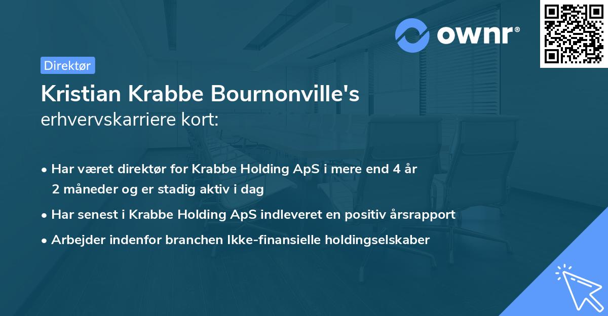Kristian Krabbe Bournonville's erhvervskarriere kort