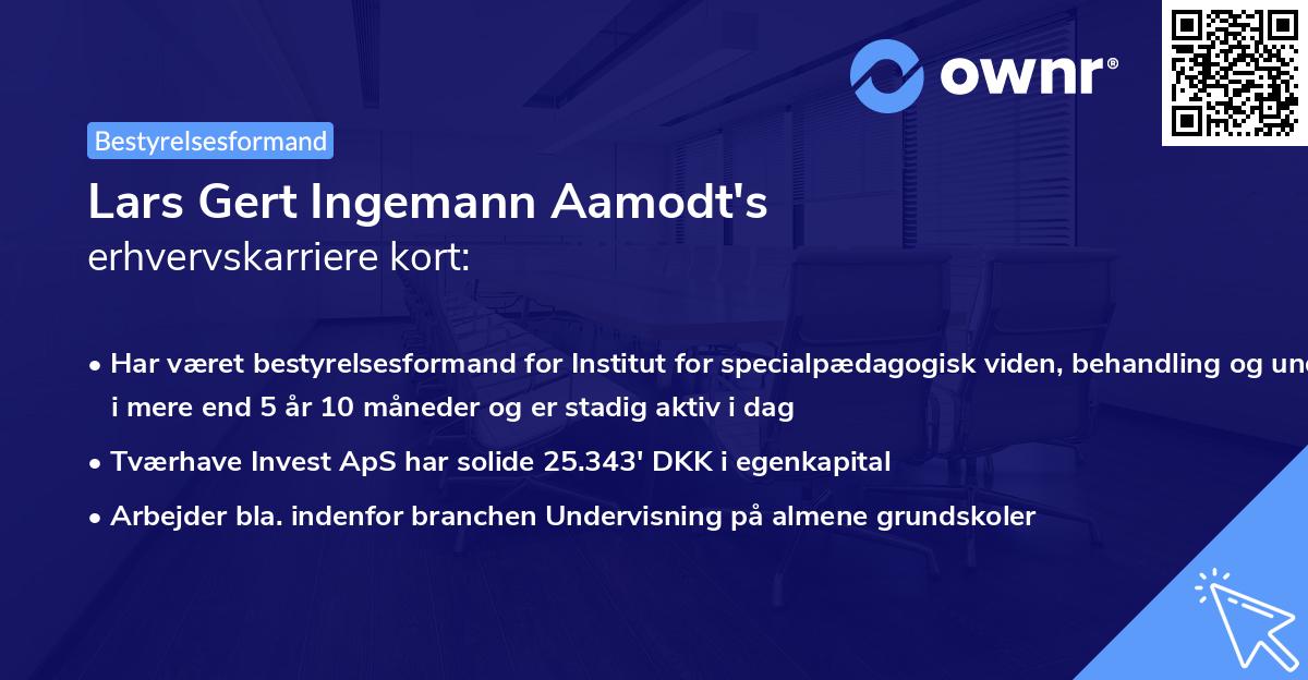 Lars Gert Ingemann Aamodt's erhvervskarriere kort