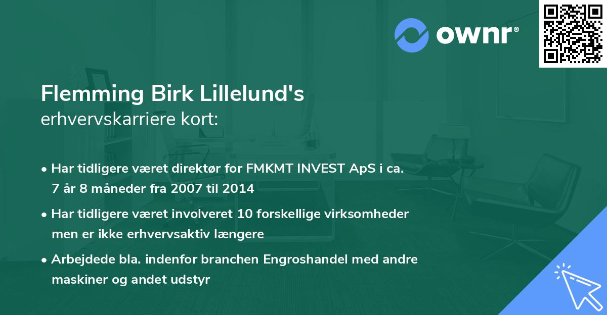 Flemming Birk Lillelund's erhvervskarriere kort