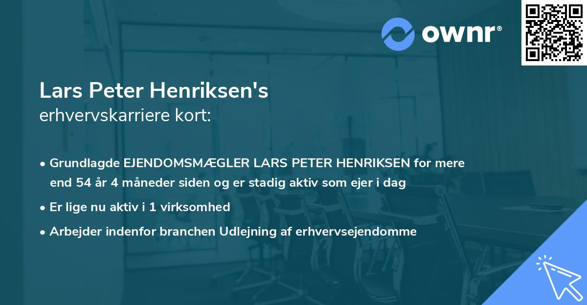 Lars Peter Henriksen's erhvervskarriere kort