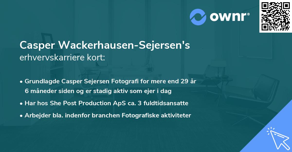 Casper Wackerhausen-Sejersen's erhvervskarriere kort