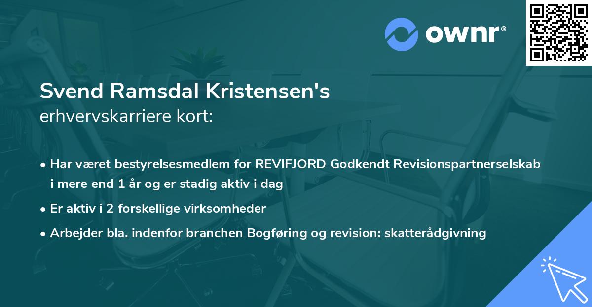 Svend Ramsdal Kristensen's erhvervskarriere kort