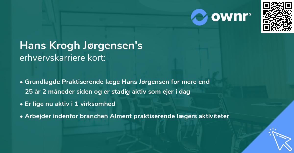 Hans Krogh Jørgensen's erhvervskarriere kort