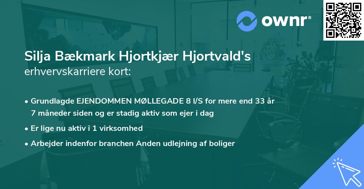 Silja Bækmark Hjortkjær Hjortvald's erhvervskarriere kort
