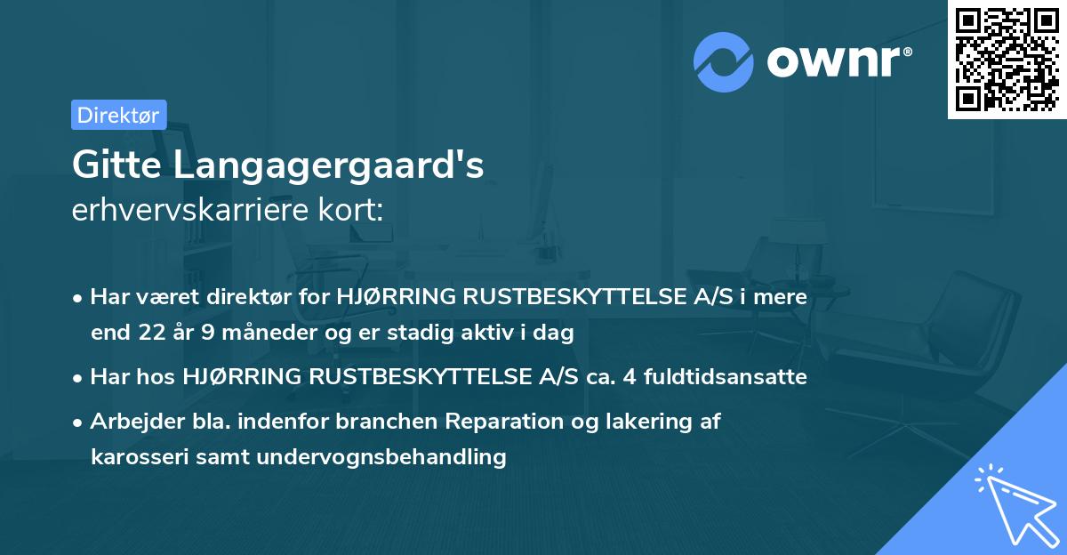 Gitte Langagergaard's erhvervskarriere kort