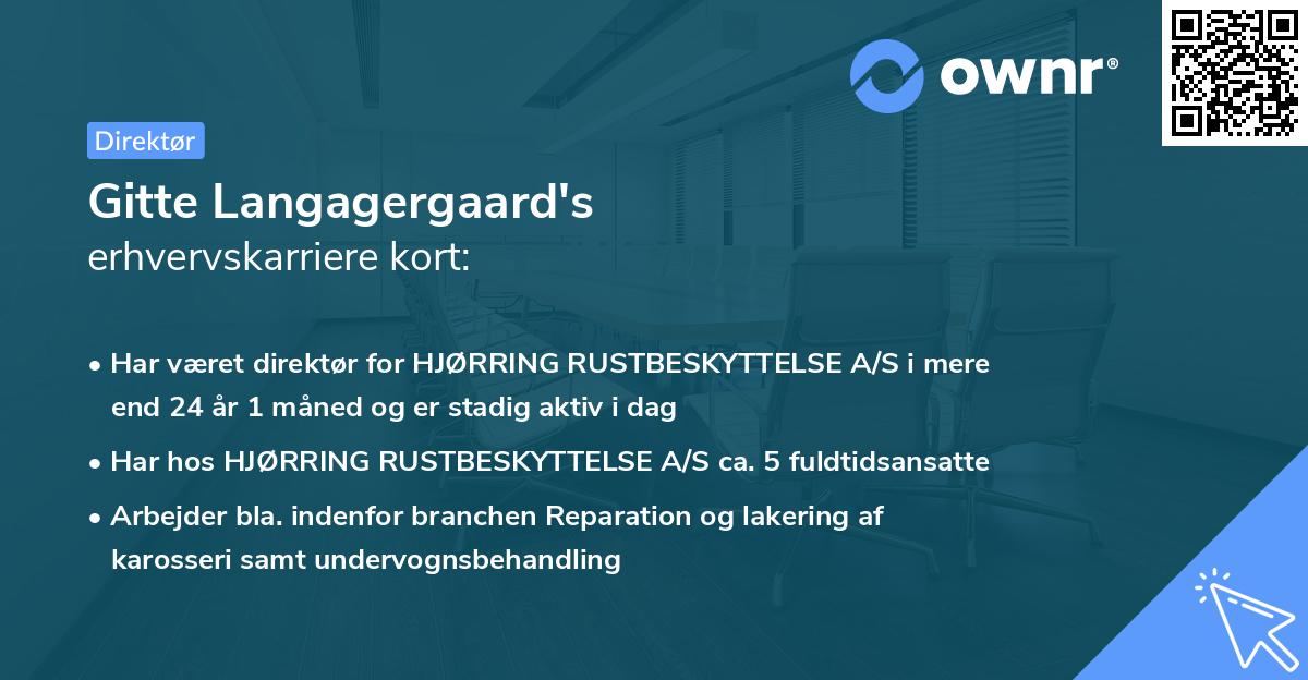 Gitte Langagergaard's erhvervskarriere kort