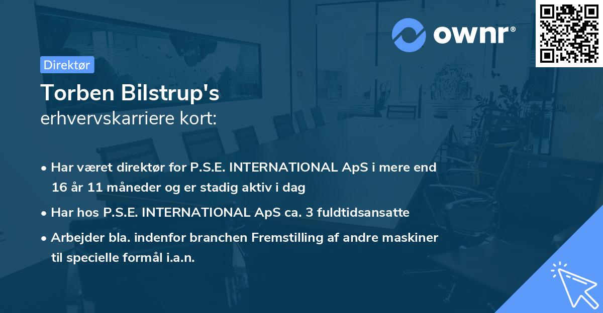 Torben Bilstrup's erhvervskarriere kort