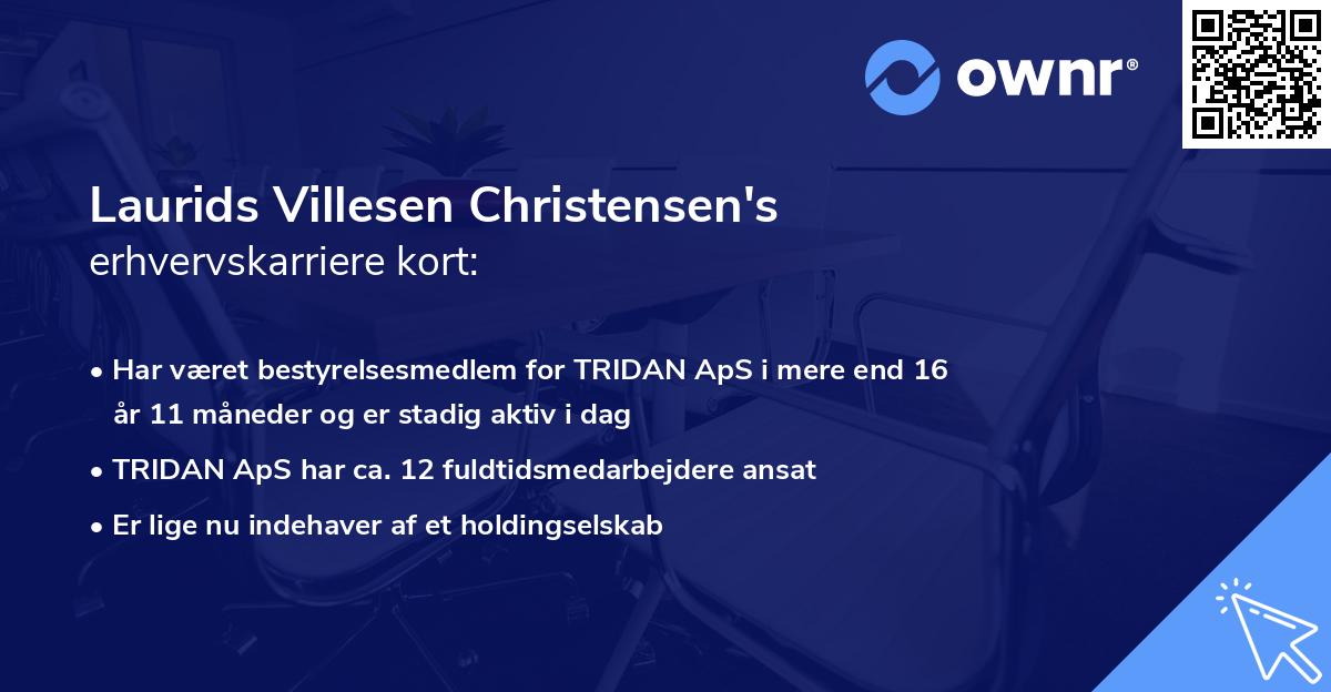 Laurids Villesen Christensen's erhvervskarriere kort