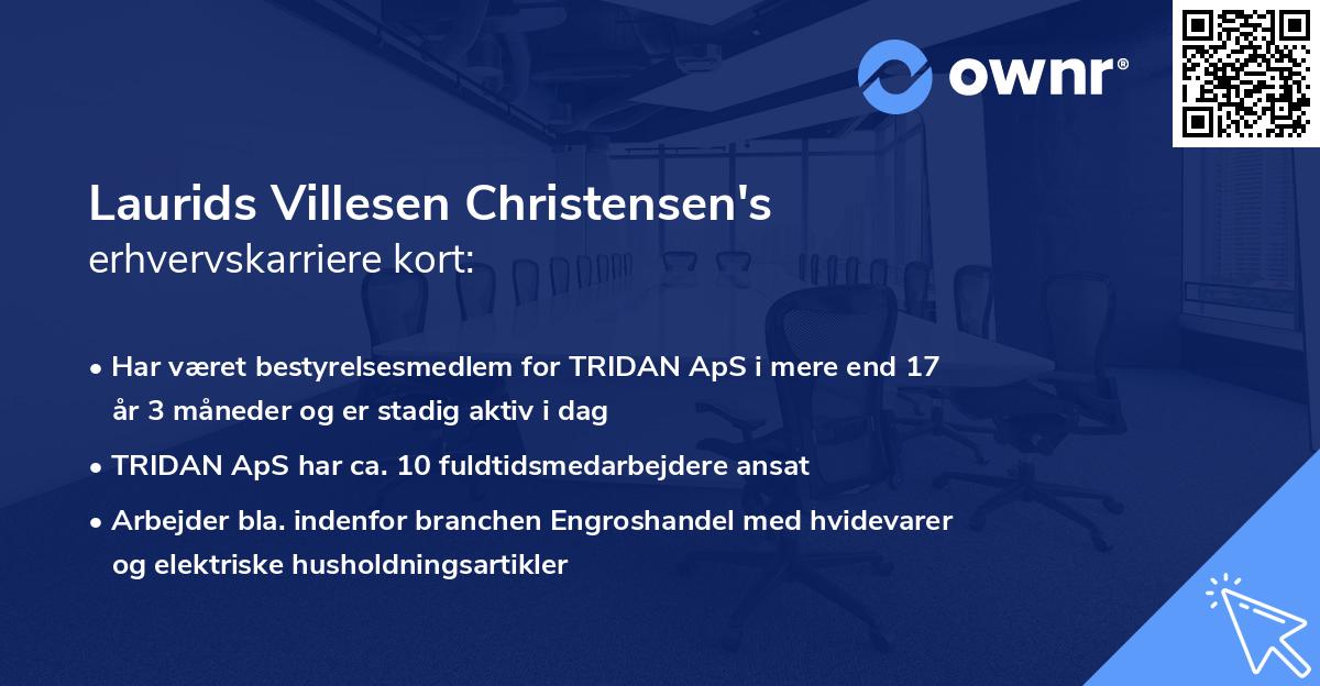 Laurids Villesen Christensen's erhvervskarriere kort