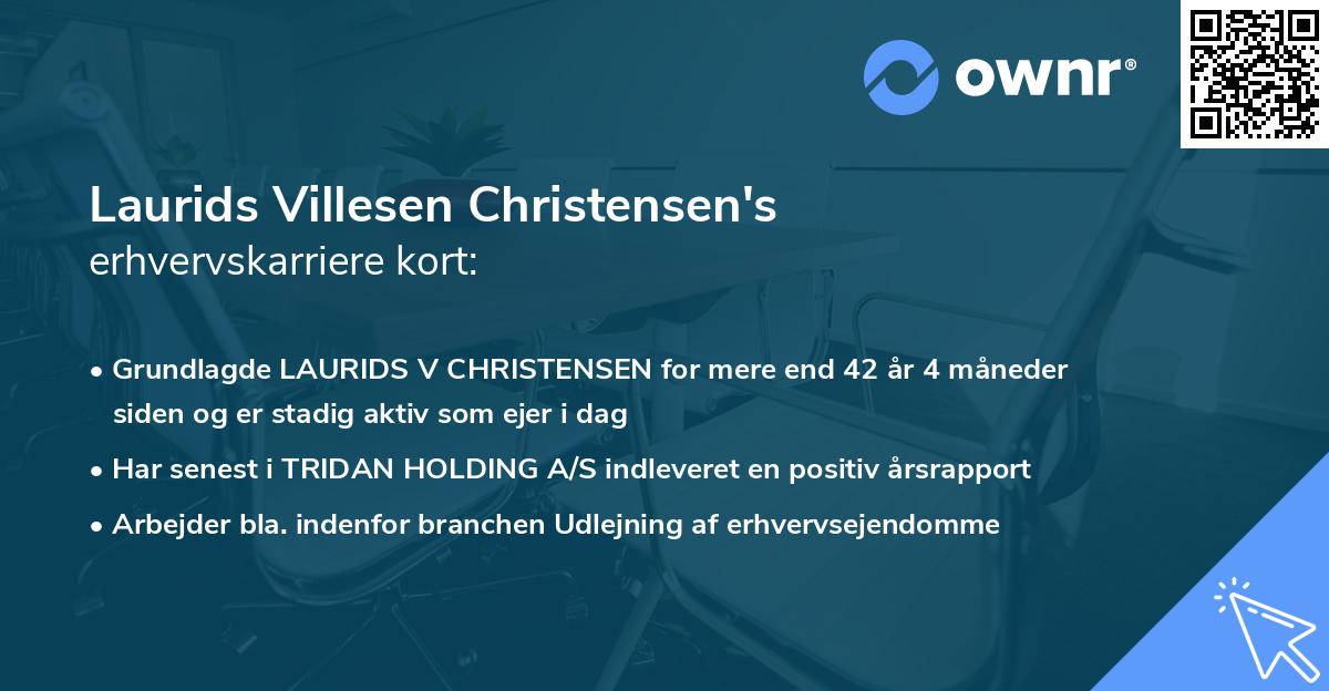 Laurids Villesen Christensen's erhvervskarriere kort