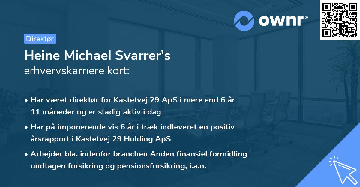 Heine Michael Svarrer's erhvervskarriere kort