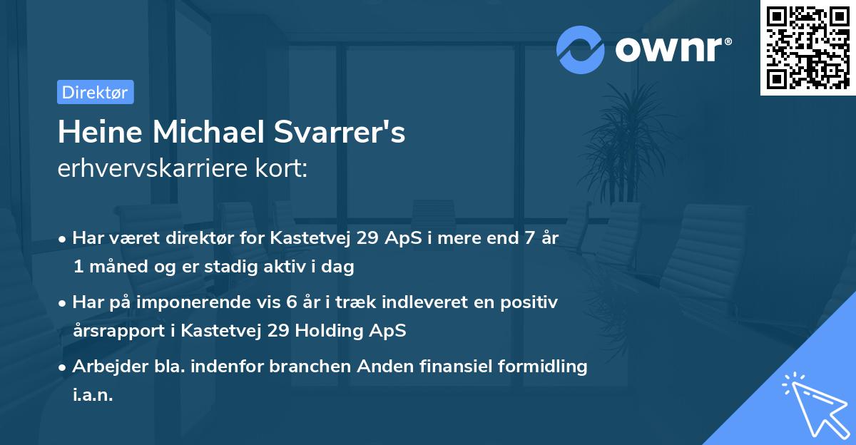 Heine Michael Svarrer's erhvervskarriere kort