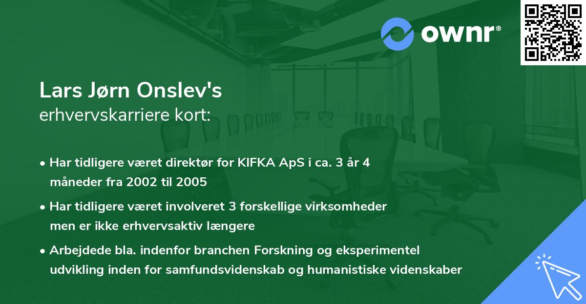 Lars Jørn Onslev's erhvervskarriere kort