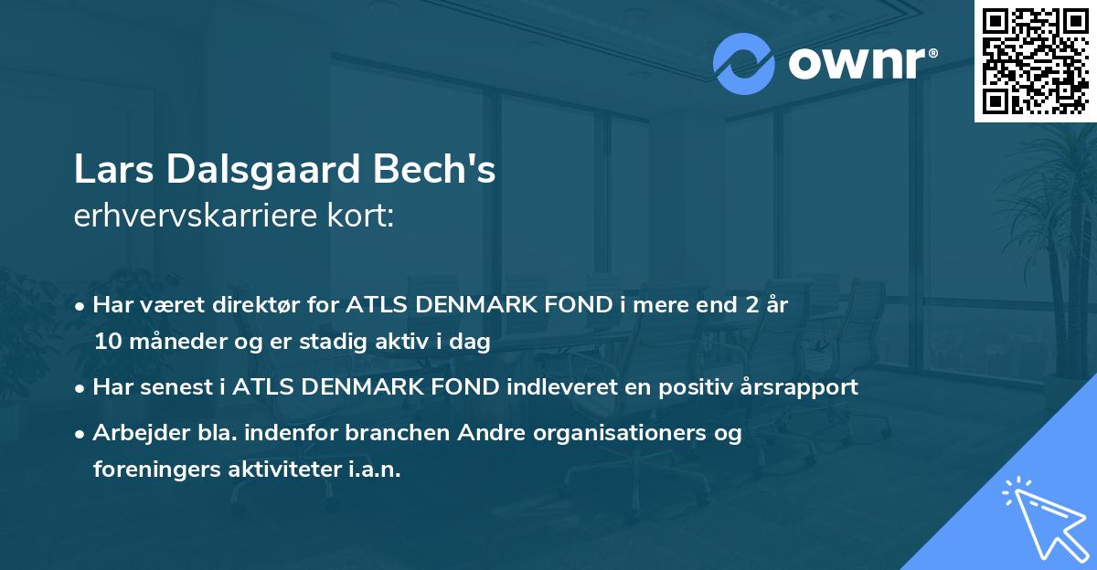 Lars Dalsgaard Bech's erhvervskarriere kort